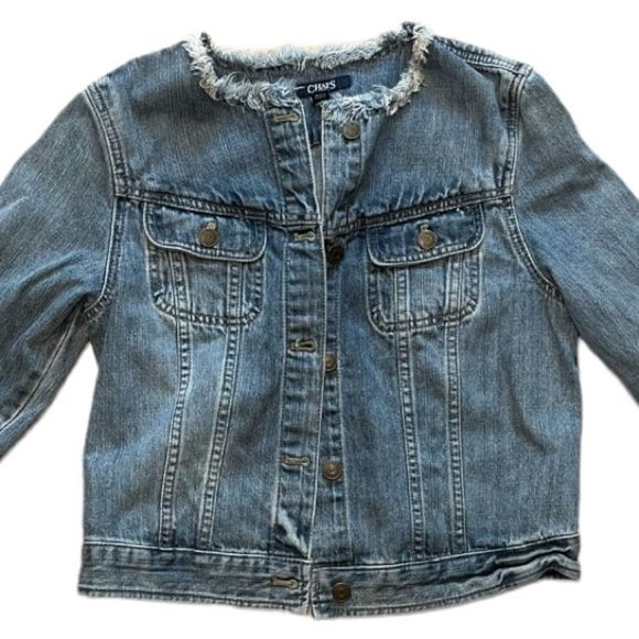 Chaps Jackets & Blazers - CHAPS Blue Jean Denim Jacket size Medium Layer Jean Y2K